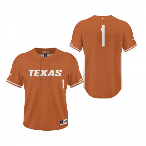 #1 Texas Longhorns ProSphere Baseball Jersey Texas...