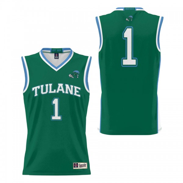 #1 Tulane Green Wave ProSphere Basketball Jersey G...