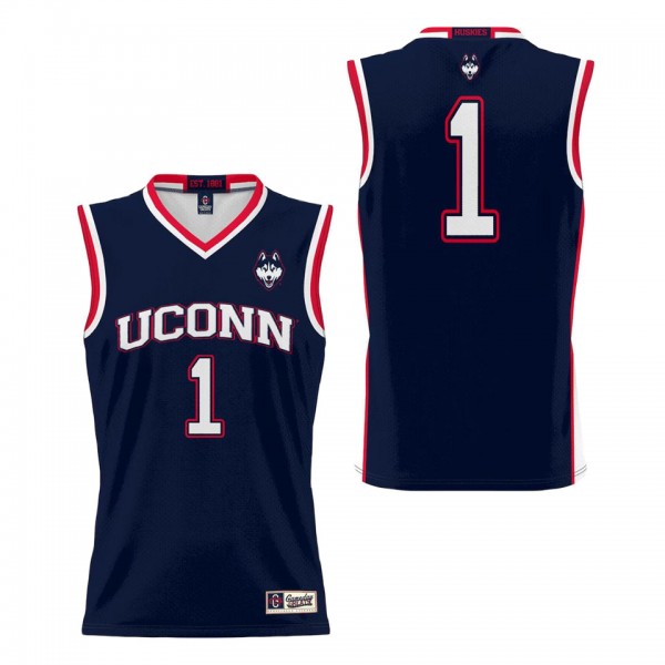 #1 UConn Huskies ProSphere Basketball Jersey Navy