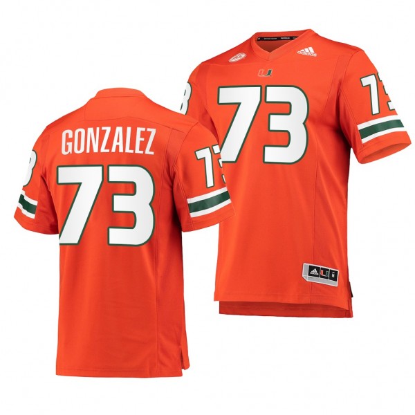 Miami Hurricanes Joaquin Gonzalez 73 Jersey Orange...
