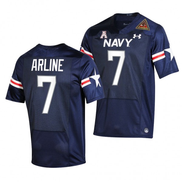 Navy Midshipmen Xavier Arline 7 Jersey Navy 2021-22 Fly Navy Rivalry Game Uniform