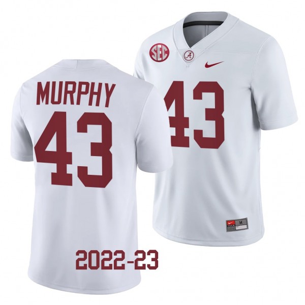 Shawn Murphy Alabama Crimson Tide #43 White Jersey...