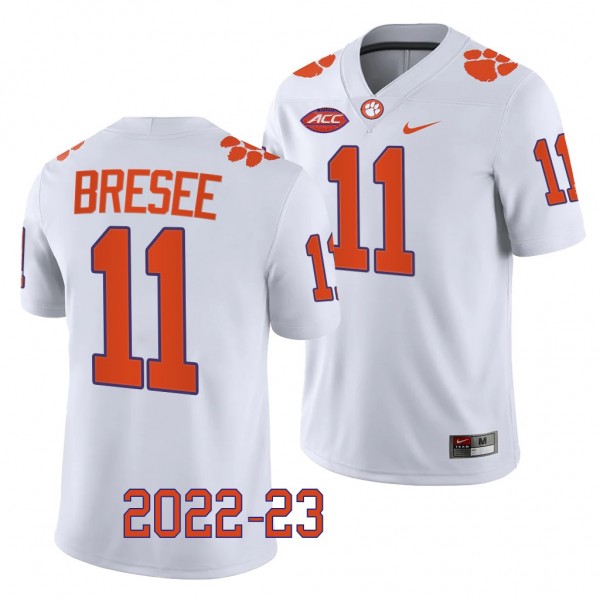 Bryan Bresee Clemson Tigers #11 White Jersey 2022-23 College Football Men's Game Uniform