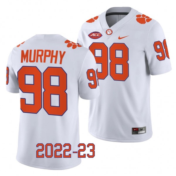 Myles Murphy Clemson Tigers #98 White Jersey 2022-...