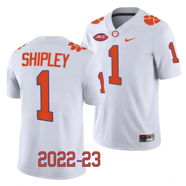 Will Shipley Clemson Tigers #1 White Jersey 2022-2...