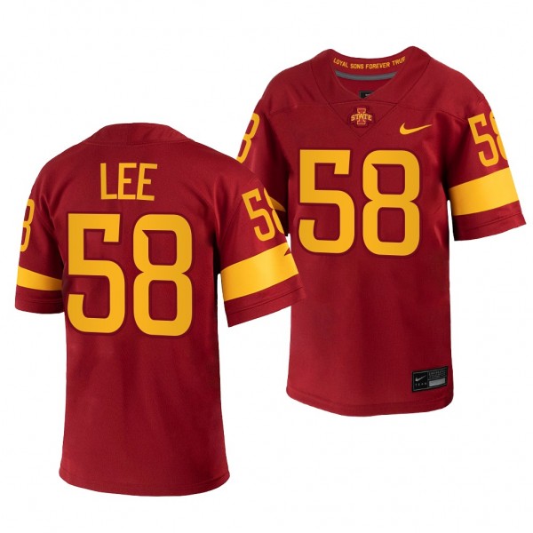 Isaiah Lee Iowa State Cyclones #58 Red Jersey 2022...