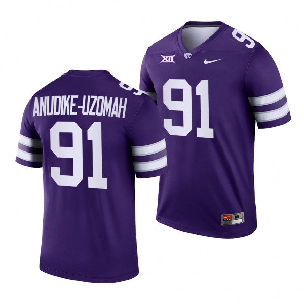 Kansas State Wildcats Felix Anudike-Uzomah Jersey 2022-23 College Football Purple #91 Men's Shirt