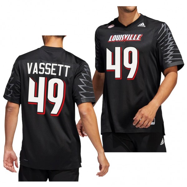 Mark Vassett Louisville Cardinals #49 Black Jersey...