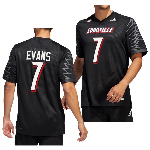Tiyon Evans Louisville Cardinals #7 Black Jersey 2...