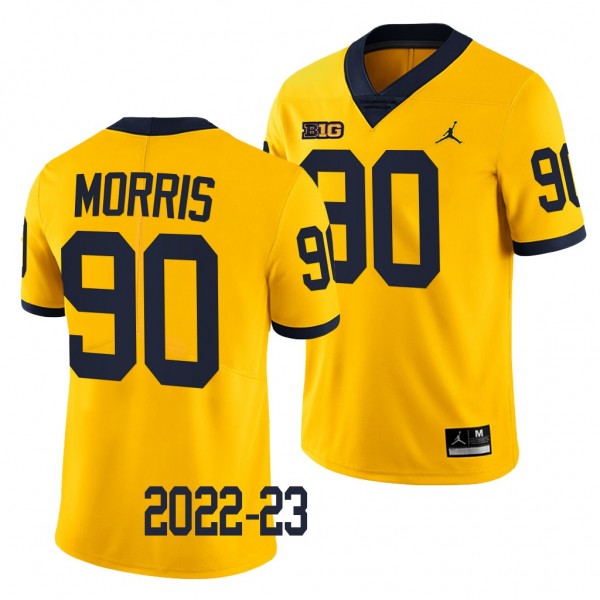 Mike Morris Michigan Wolverines #90 Maize Jersey 2...