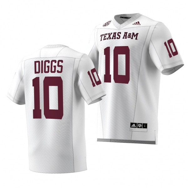 Fadil Diggs Texas A&M Aggies #10 White Jersey 2022-23 Premier Strategy Men's Football Uniform