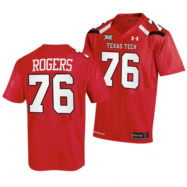 Texas Tech Red Raiders #76 Caleb Rogers 2022-23 College Football Red Jersey Men's