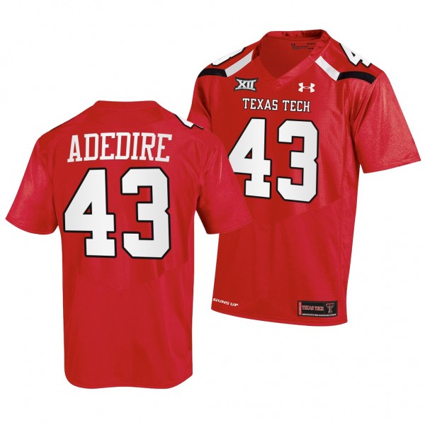 Texas Tech Red Raiders #43 Joseph Adedire 2022-23 College Football Red Jersey Men's