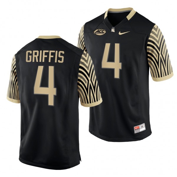 Brett Griffis Wake Forest Demon Deacons #4 Black Jersey 2022-23 College Football Men's Uniform