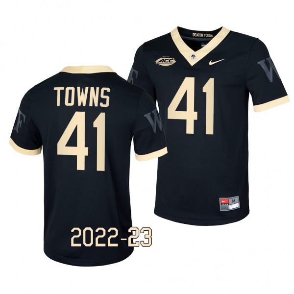 Wake Forest Demon Deacons Will Towns Jersey 2022-23 Untouchable Game Black #41 Football Men's Shirt