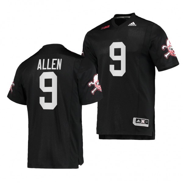 Nebraska Huskers Ajay Allen Premier Strategy Jersey #9 Black 2022 Football Uniform