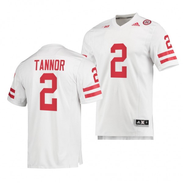 Nebraska Huskers Caleb Tannor Premier Football Jersey #2 White 2022 Uniform