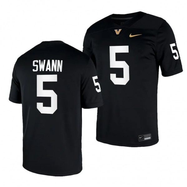 Vanderbilt Commodores AJ Swann Jersey 2023 NIL Football Black #5 Game Men's Shirt