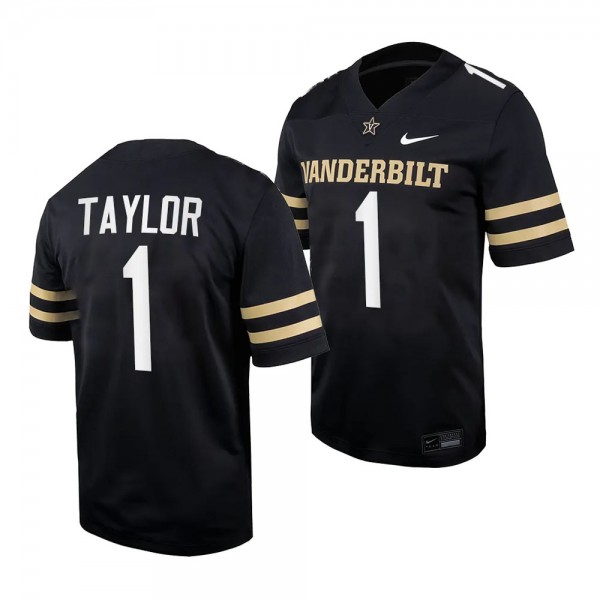 Vanderbilt Commodores CJ Taylor Home Football Jersey #1 Black 2023 Replica Uniform