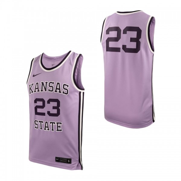 #23 Kansas State Wildcats Nike Replica Basketball Jersey Lavender