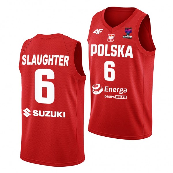 A.J. Slaughter Poland FIBA EuroBasket 2022 Red #6 ...