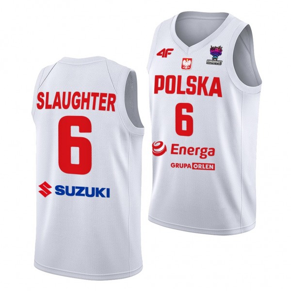 FIBA EuroBasket 2022 Poland A.J. Slaughter Home Wh...