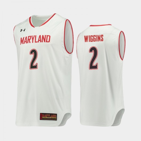 Maryland Terrapins Aaron Wiggins White Replica Men's College Basketball Jersey