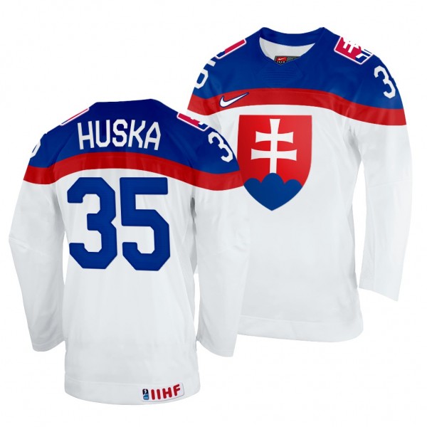 Adam Huska Slovakia Hockey 2022 IIHF World Championship White Home Jersey #35