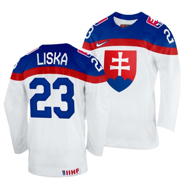 Adam Liska Slovakia Hockey 2022 IIHF World Championship White Home Jersey #23