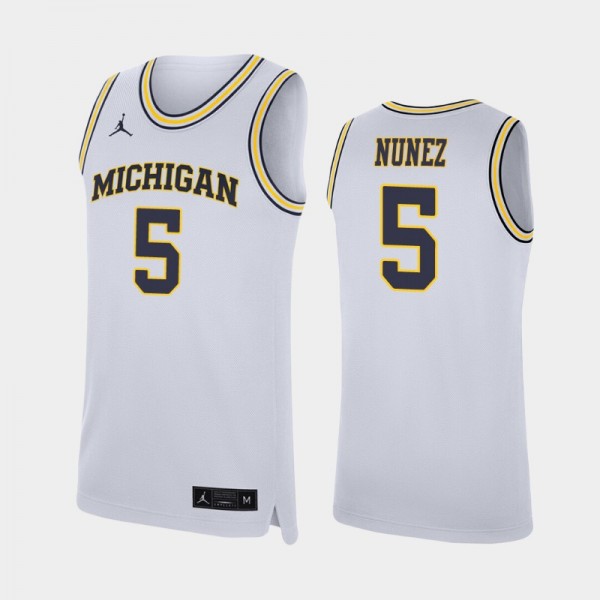 Michigan Wolverines Adrien Nunez White Replica Men's College Basketball Jersey