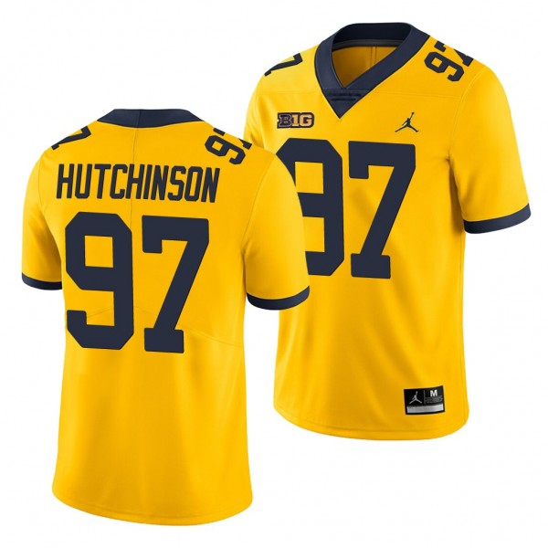 Michigan Wolverines Aidan Hutchinson Yellow Game M...