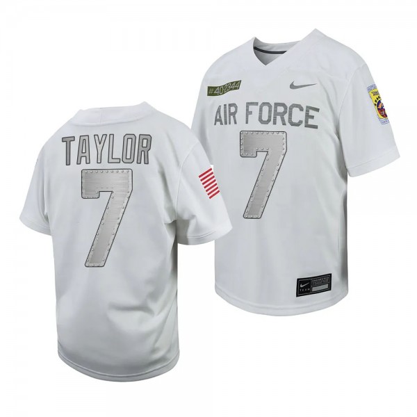 Trey Taylor Air Force Falcons White 2023 Rivalry F...