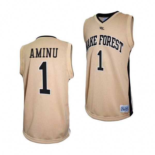 Al-Farouq Aminu #1 Wake Forest Demon Deacons Retro Basketball Jersey Gold