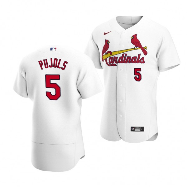 Albert Pujols St. Louis Cardinals #5 White Authent...