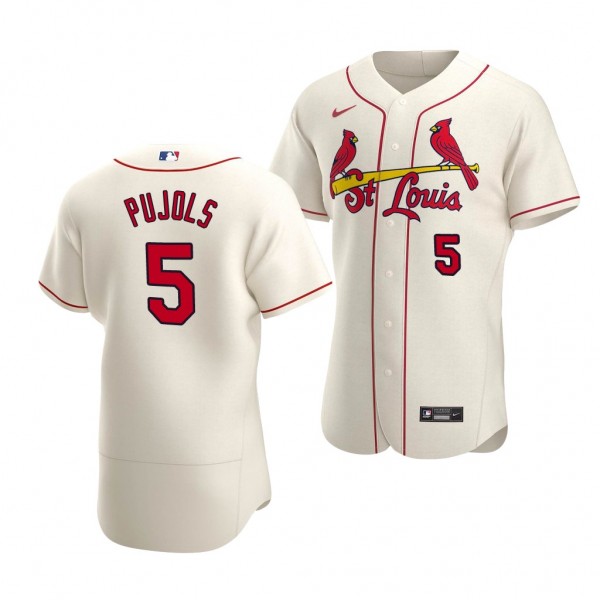 Albert Pujols St. Louis Cardinals #5 Cream Authent...