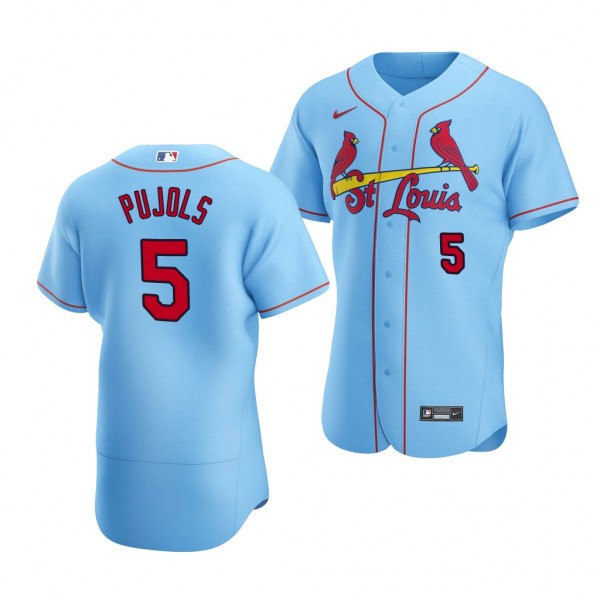 Albert Pujols St. Louis Cardinals #5 Light Blue Authentic Alternate Jersey