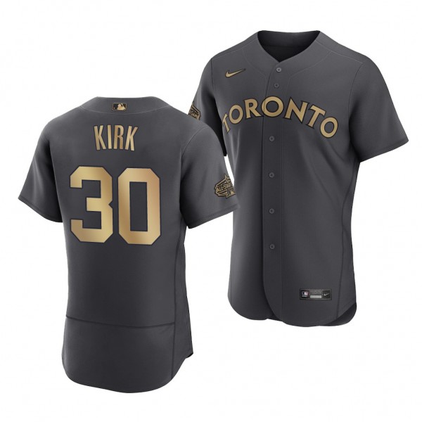 2022 MLB All-Star Game Toronto Blue Jays #30 Alejandro Kirk Charcoal Authentic Jersey Men's