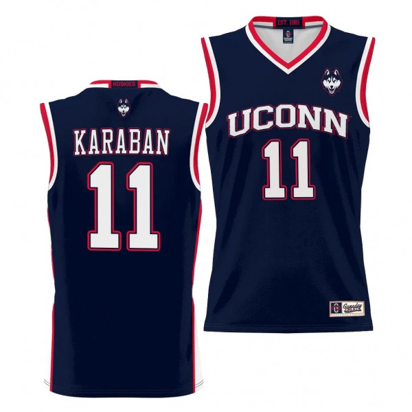 UConn Huskies Alex Karaban Navy #11 NIL Basketball...