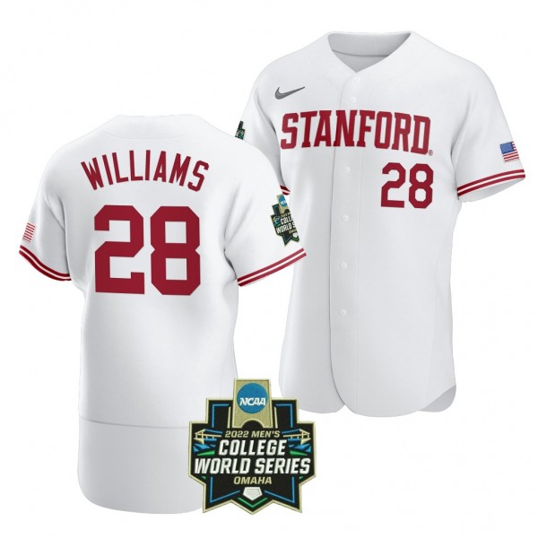 Alex Williams 2022 College World Series Stanford Cardinal White Jersey