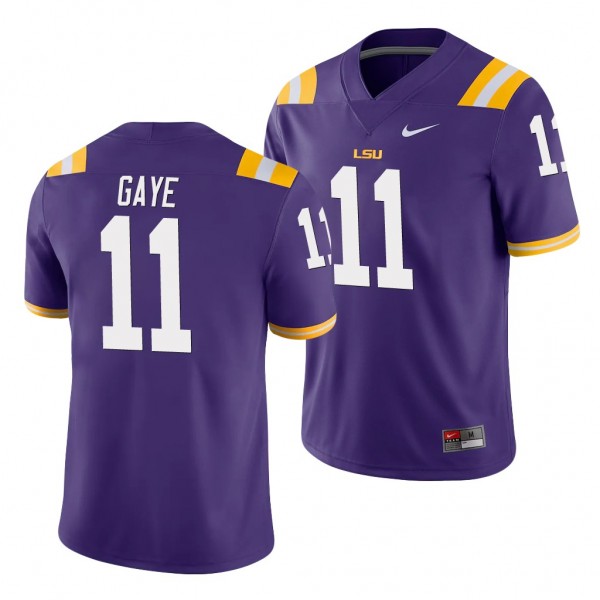 LSU Tigers Ali Gaye Purple Game Men's College Football Jersey