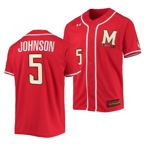 Andrew Johnson Maryland Terrapins #5 Red College Baseball Replica Jersey