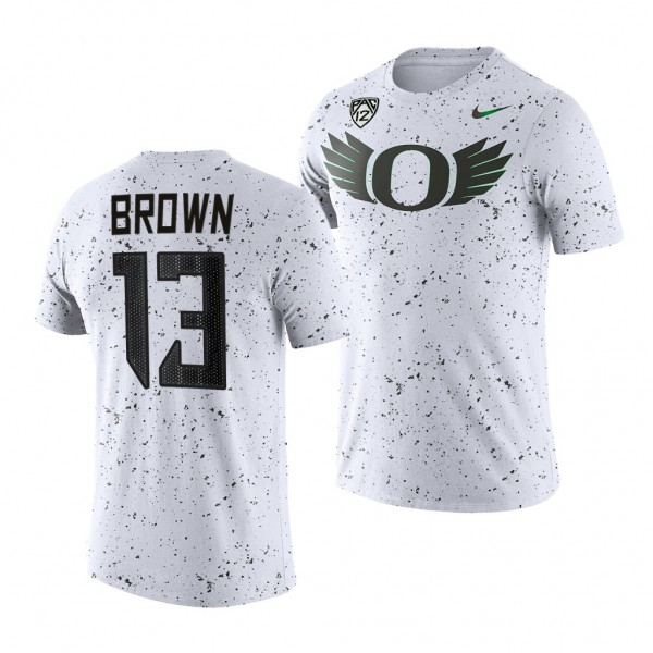 Anthony Brown T-Shirt Oregon Ducks #13 White Eggsh...
