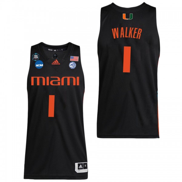 Anthony Walker Miami Hurricanes Black College Men's Basketball Final Four Jersey