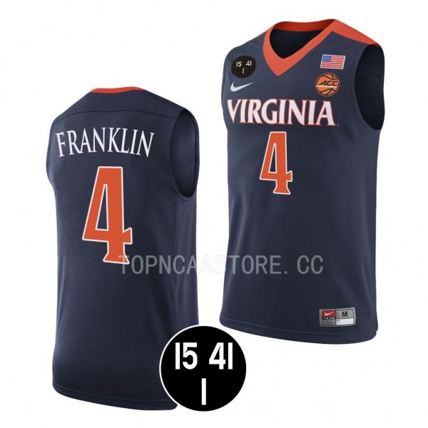 Armaan Franklin Virginia Cavaliers #4 Navy UVA Str...