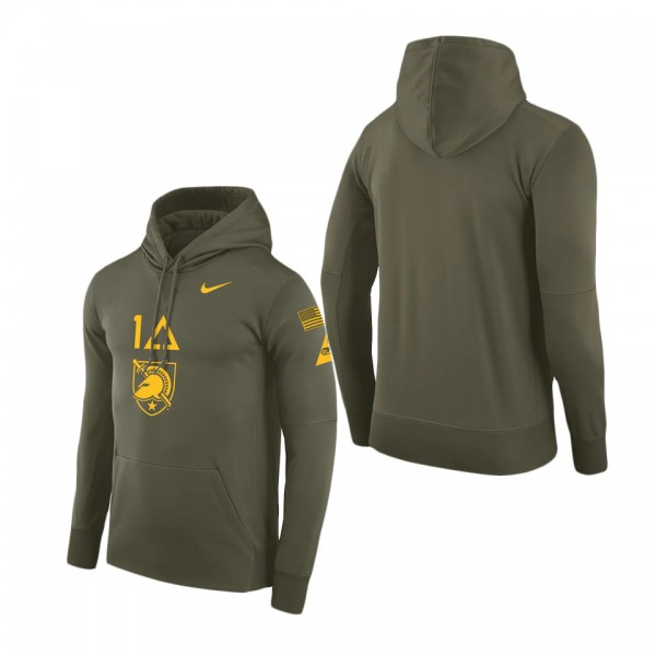 Army Black Knights 1st Armored Division Old Ironsides Rivalry Two-Hit Therma Pullover Hoodie Olive