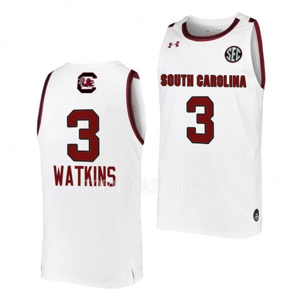 South Carolina Gamecocks Ashlyn Watkins White #3 J...