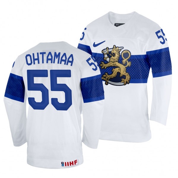Finland Hockey Atte Ohtamaa #55 White Home Jersey ...