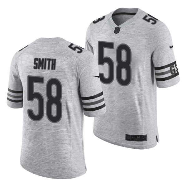 Chicago Bears 58 Roquan Smith Gray Gridiron Gray Limited Jersey Men's