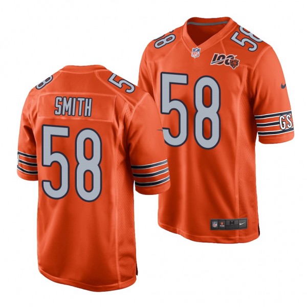 Chicago Bears 58 Roquan Smith Orange 100th Season ...