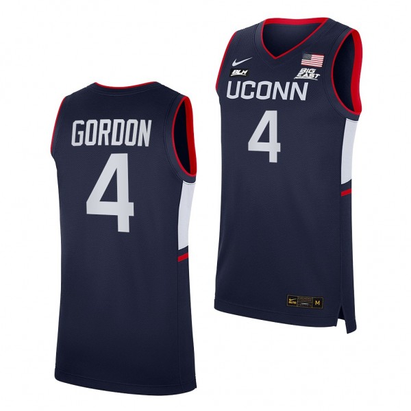 UConn Huskies Ben Gordon #4 Navy Alumni Jersey 202...